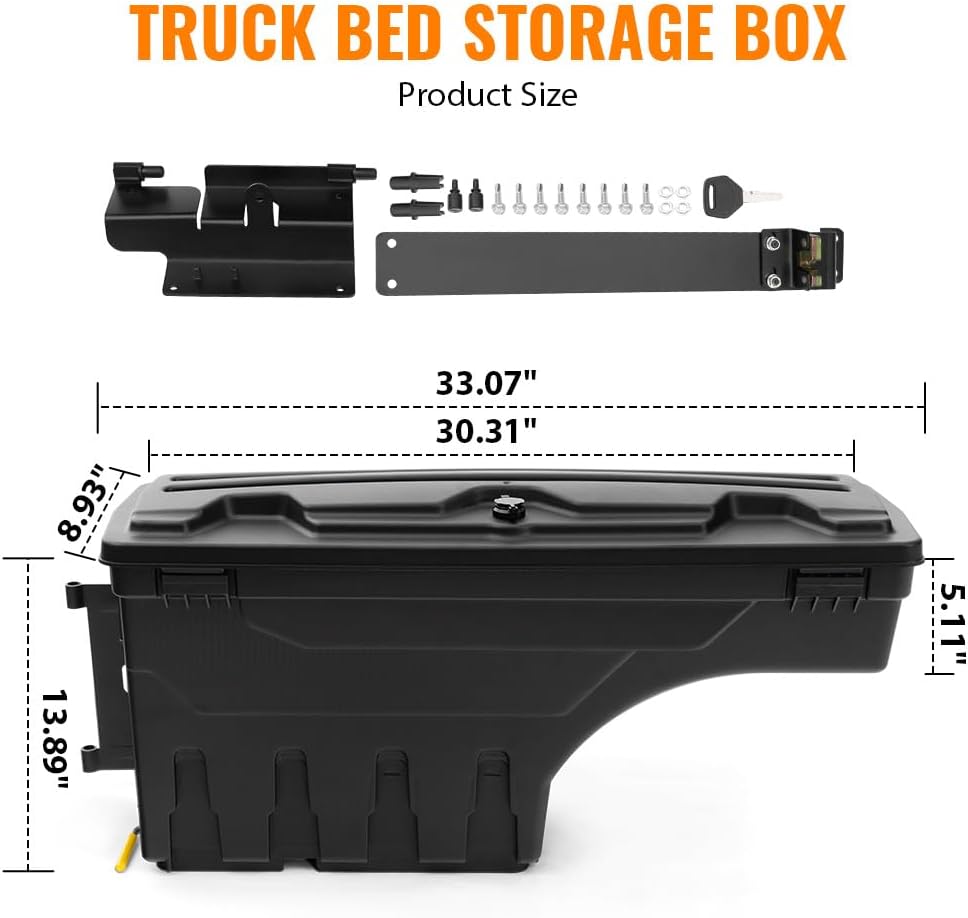 G-PLUS One Pair of Truck Bed Storage Box Compatible with Chevy Colorado/GMC Canyon 2015 2016 2017 2018 2019 2020 Rear Driver and Passenger Side 2Pcs Set