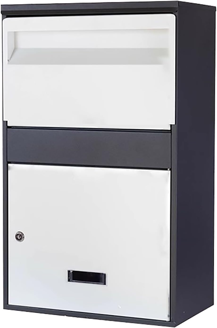 Mailboxes for Outside, Extra Large Capacity Modern Mailbox, Freestanding Mail Box for Packages, with Lockable Secure Storage(Black,25.5in/65cm)