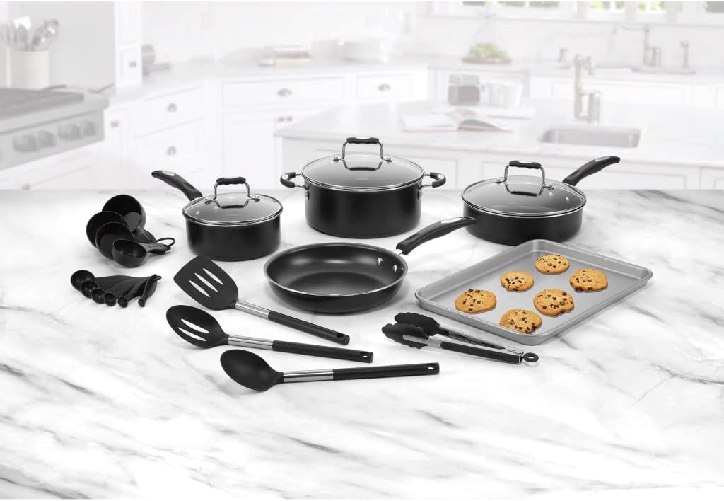 Cuisinart P55-22BK Complete Chef Nonstick Cookware 22 Piece Set