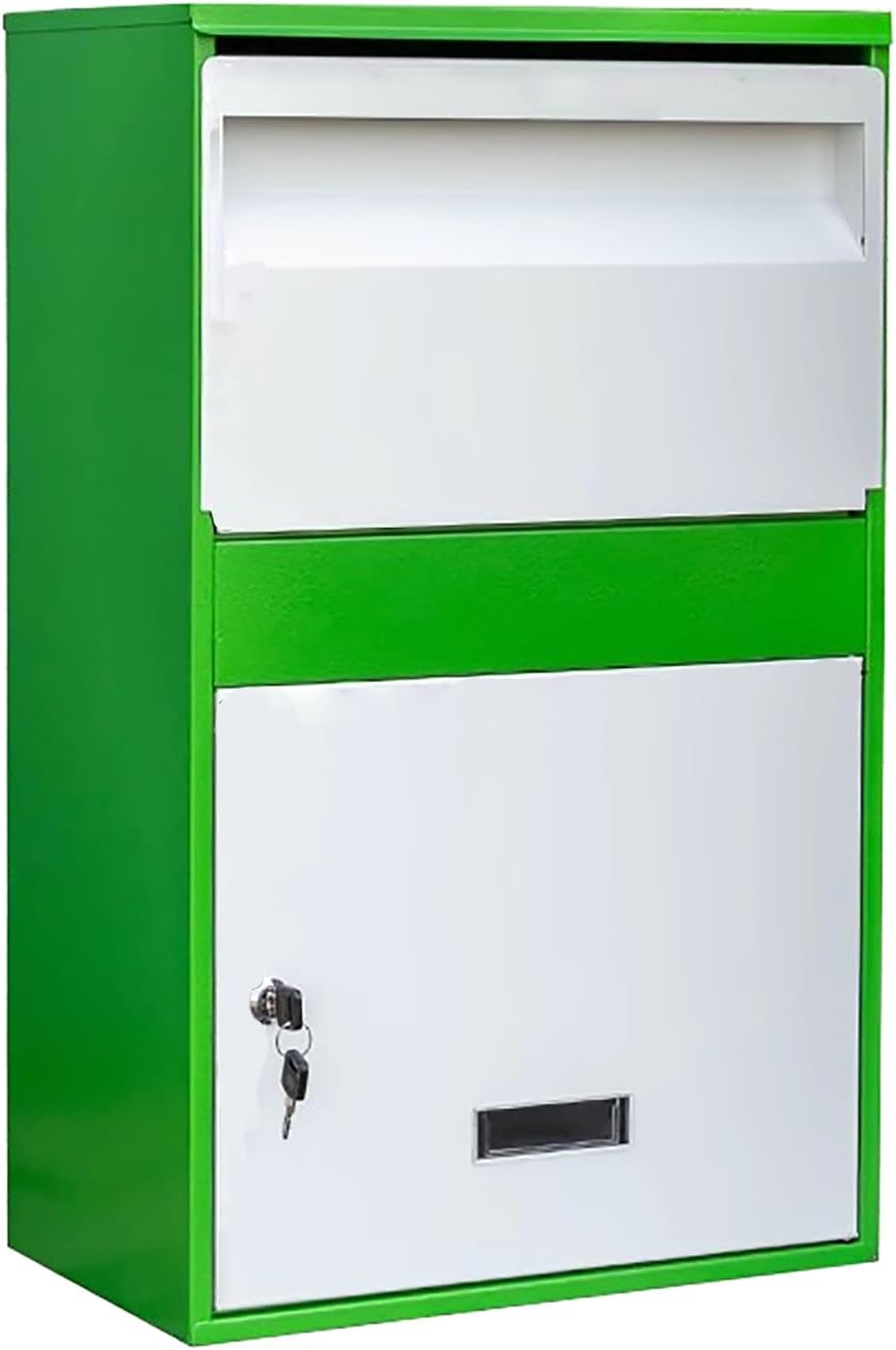 Mailboxes for Outside, Extra Large Capacity Modern Mailbox, Freestanding Mail Box for Packages, with Lockable Secure Storage(Green,25.5in/65cm)