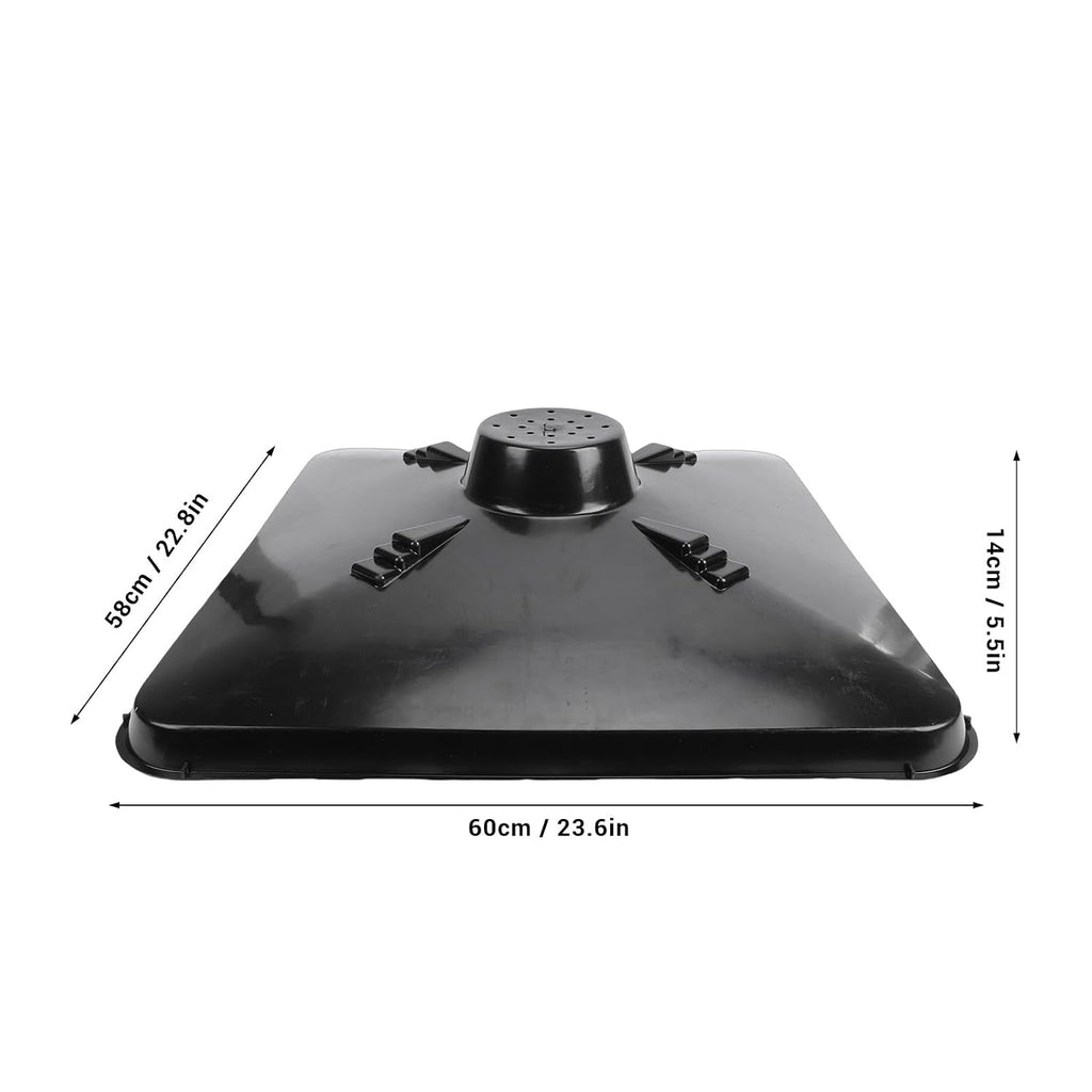 Black Transmission Pan for Use with Lift Oil Drains, Large Fluid Catch Square Drain Pan Fits Many Different Funnels, Easy to Clean for Automotive Repairs and Oil Changes
