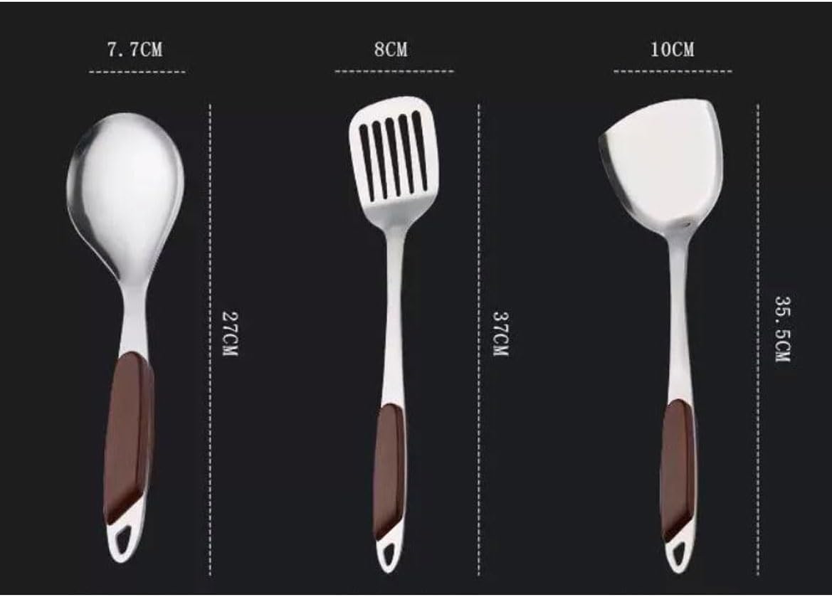 Kitchen Utensils Set, Cookware Dining Gadgets 6 Pieces Sets Spoons for Cooking Spatulas Stainless Steel Cooking Utensils Spatulas Spoons Kitchen Tools