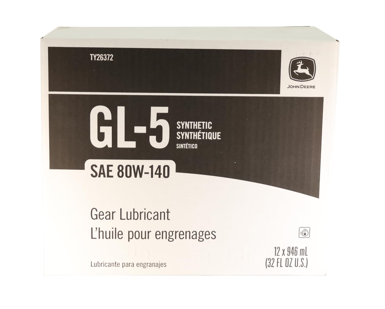 John Deere Original Equipment (12 Pack) GL-5 Synthetic SAE 80W-140 Gear Lubricant - TY26372