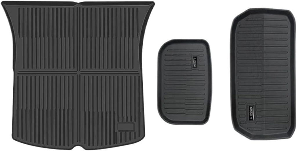 Compatible for Tesla Model Y 3 2021 to 2023 LHD All TPE Floor Mats Trunk Mat Cargo Liner Left Rudder Foot Pads Car Accessories(Gray)