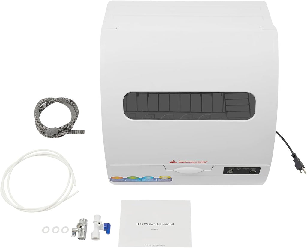1200W Portable Countertop Dishwasher with 3 Washing Modes, 176℉ High-Temp, No Installation Needed, White Compact Dish Washing Machine for 12-18 Pieces of Cutlery