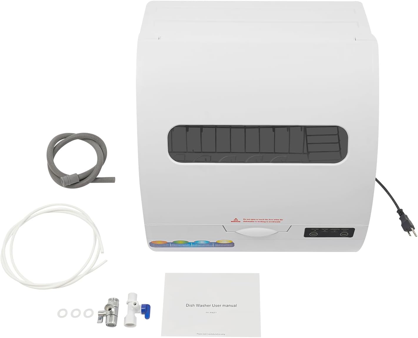 1200W Portable Countertop Dishwasher with 3 Washing Modes, 176℉ High-Temp, No Installation Needed, White Compact Dish Washing Machine for 12-18 Pieces of Cutlery