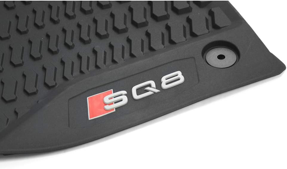 Audi 4M8061221A041 Rubber Floor Mats 2 x Rubber Mats Front All-Weather Mats Black/Red with SQ8 Lettering