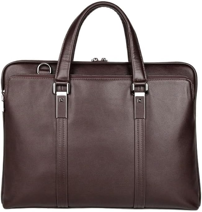 Briefcase Genuine Leather Man Business Bag Oxhide File Package Large Capacity 15.6-inch Computer Waterproof
