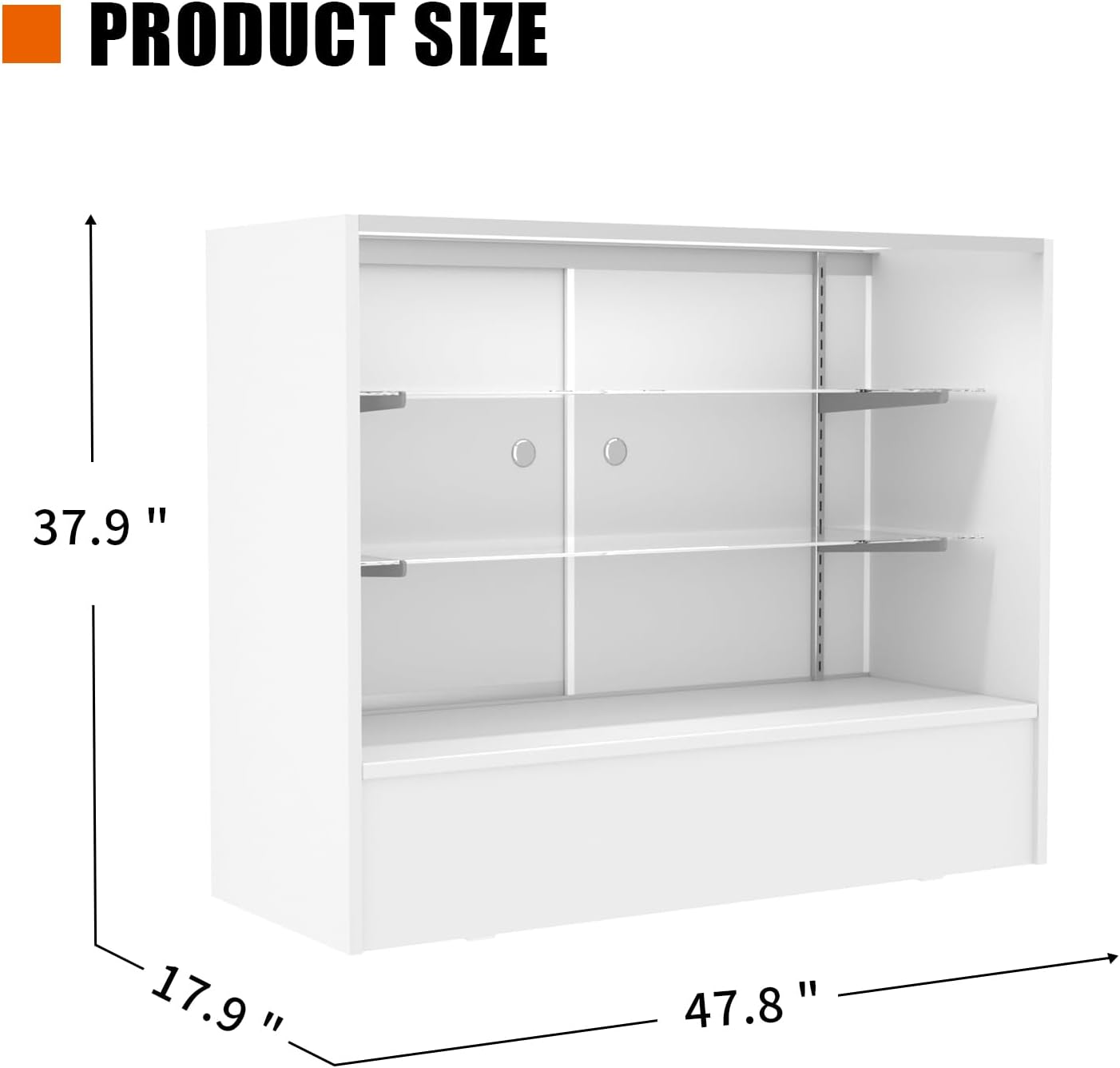 48' W x 18' D x 38' H - Reatil Display Case, Full Vision Display case with LED Llights