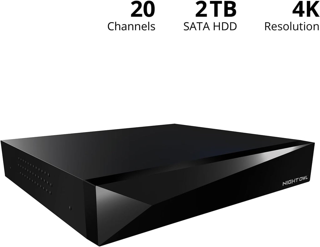 Night Owl 2-Way Audio 20 Channel 4K Video Home Security DVR with 2TB Hard Drive (Add up to 20 Total Cameras) (2 TB)