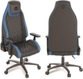 Atlantic Dardashti Gaming/Executive Chair, Molded Cold-Cure Foam, ANSI/BIFMA X5.1 Tested, Class-4 Heavy-Duty Gas Piston, 350 lbs. Weight Load, 8-Way Arm Rests, PN 78050355 – Black & Cobalt Blue