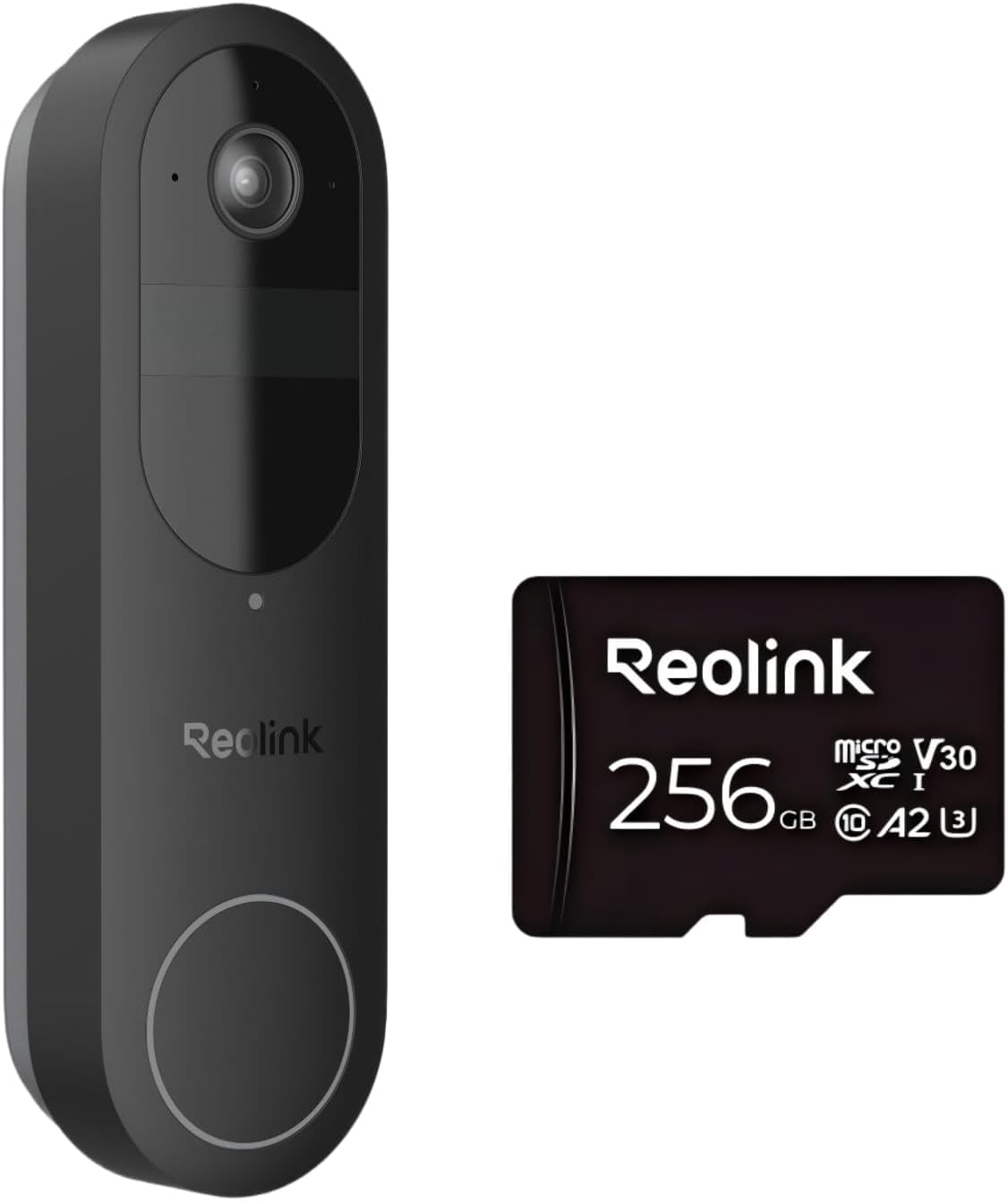 REOLINK Video Doorbell (Battery) 256GB microSD Card Bundle, 1:1 Head-to-Toe View, 2.4/5 GHz WiFi, Person/Vehicle/Package Detection, No Monthly Fees