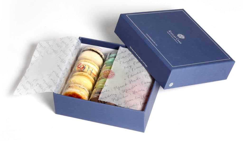 Kayla's Cake Premium French Macarons Cookies Gift Basket Gourmet Chocolate Box Desserts Birthday Snack Care Packages College Student Thank You Macaroon Mom Women her Men Signature 12 Count (Pack of 8)