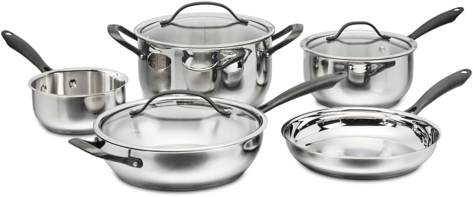 Cuisinart RADIANT PRO 8-Piece Stainless with Brushed Titanium Finish Cookware Set