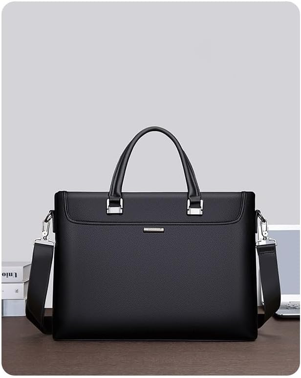Briefcase File Package Men's Leather Document Bag Handbag Meeting Business Steady Atmosphere