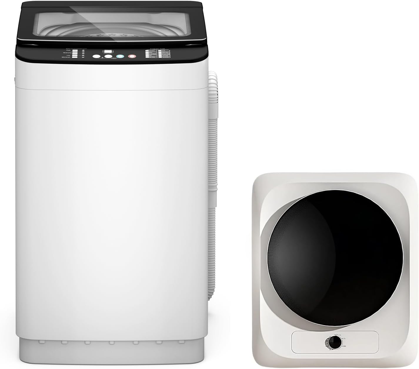 Zynkez 25Lbs Washer and 10Lbs Dryer Combo, Full Automatic Portable Laundry Set with 10 Wash Programs, 5 Dry Modes, Stainless Steel Tub, Compact for Apartments, Dorms, RVs