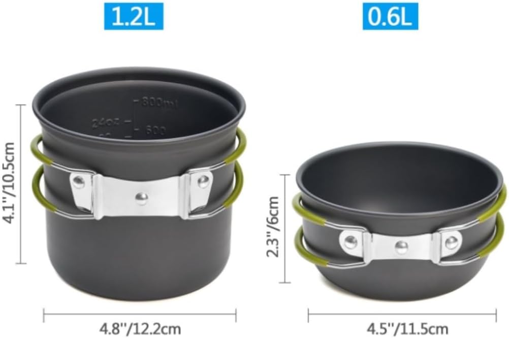 Camping Cookware Camping Cooking Sets Portable and Foldable Cookware Kit Cooker Utensil Tool Oven Pot Pan Tableware Outdoor Picnic