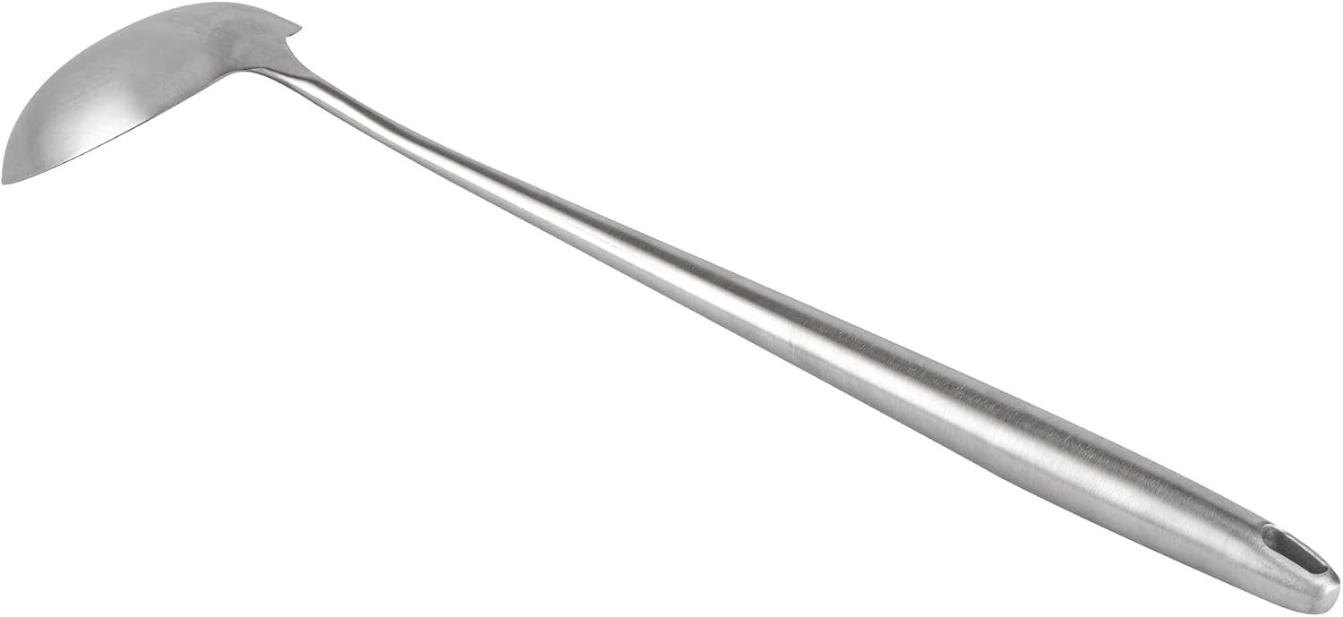 Restaurantware Stainless Steel Wok Ladle 10 Count 17 Inch Long Handle Cooking Utensil, Heat-Resistant, Dishwasher-Friendly Wok Accessory, Silver Kitchen Tool for Sauces and Soups