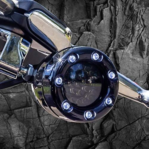 Eagle Lights 2 Inch Infinity Beam Front and Rear LED Turn Signal Kit w/Running LED Light Ring Covers for Harley Davidson Motorcycles - Black / 1157 Front / 1156 Rear