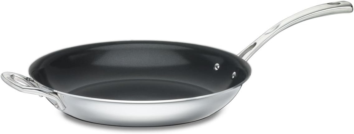 Cuisinart FCT22-30HNS French Classic Tri-Ply Stainless 12-Inch Nonstick Skillet with Helper Handle