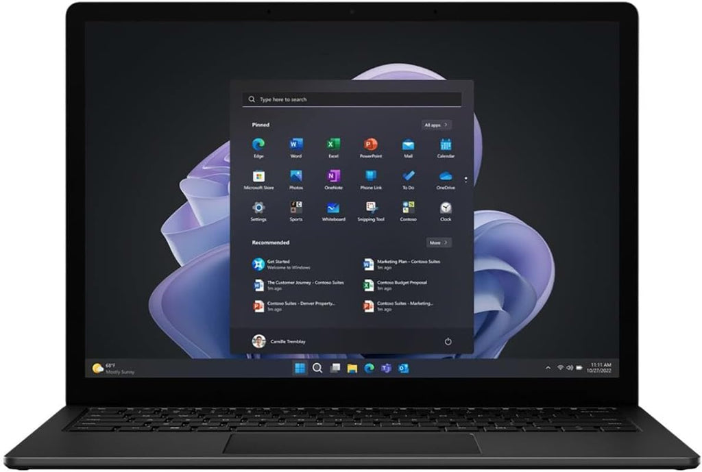 Microsoft Surface Laptop 5 13.5' Touchscreen Notebook - 2256 x 1504 - Intel Core i7 12th Gen i7-1265U - Intel Evo Platform - 16 GB Total RAM - 256 GB SSD - Matte Black (Renewed)