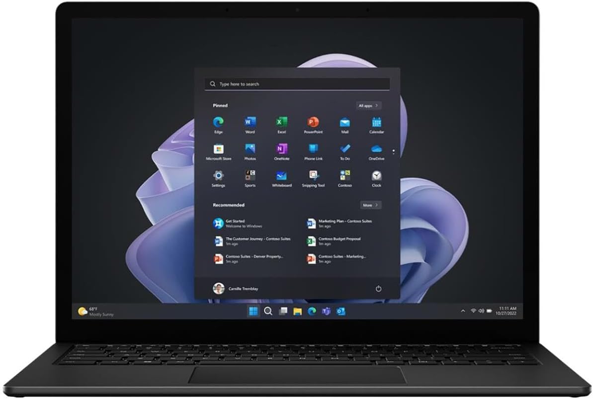 Microsoft Surface Laptop 5 13.5' Touchscreen Notebook - 2256 x 1504 - Intel Core i7 12th Gen i7-1265U - Intel Evo Platform - 16 GB Total RAM - 256 GB SSD - Matte Black (Renewed)