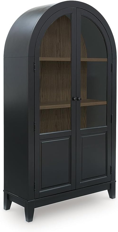Signature Design by Ashley Dagandale Casual Accent Cabinet with Shelf, Black & Light Brown