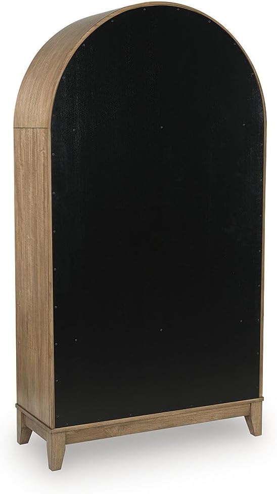 Signature Design by Ashley Dagandale Casual Accent Cabinet with Anti-Tipping and Adjustable Shelf, Light Brown & Black