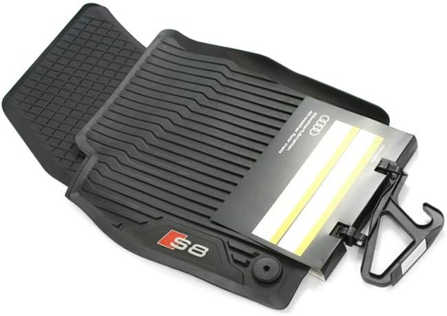 Audi 4N1061221A041 Rubber Car Mats Floor Mats Front 2 x Rubber All Weather Mats Black with S8 Lettering