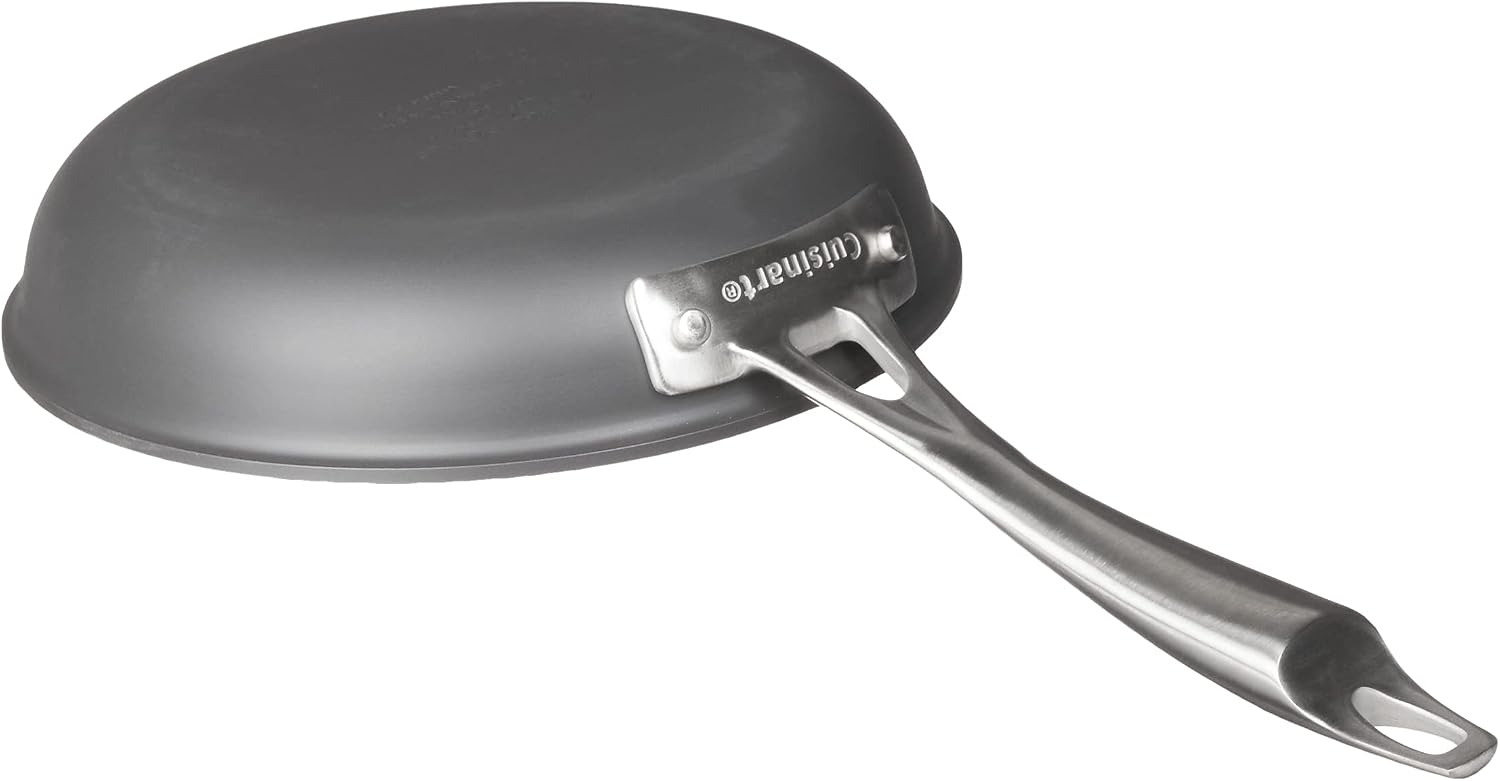 Cuisinart DSA22-20 Anodized Nonstick 8-Inch, Black/Stainless Steel Dishwasher-Safe-Hard, Open Skillet