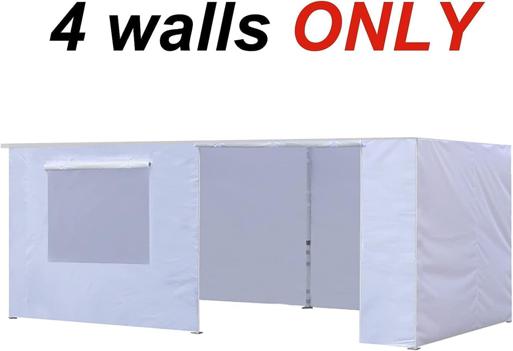 Eurmax USA Full Zippered Walls for 10 x 20 Easy Pop Up Canopy Tent,Enclosure Sidewall Kit with Roller Up Mesh Window and Door 4 Walls ONLY,NOT Including Frame and Top（Sky Blue）