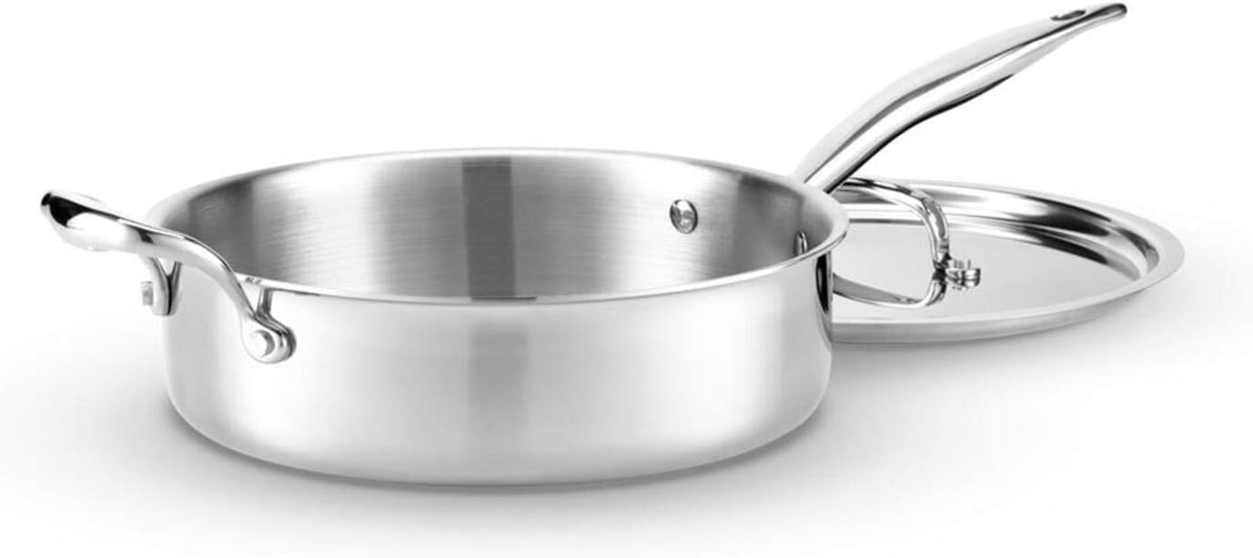 Heritage Steel 5 Piece Essentials Cookware Set | Made in USA | Titanium Series 316Ti Stainless Steel with 5-Ply Construction | Induction-Ready and Fully Clad