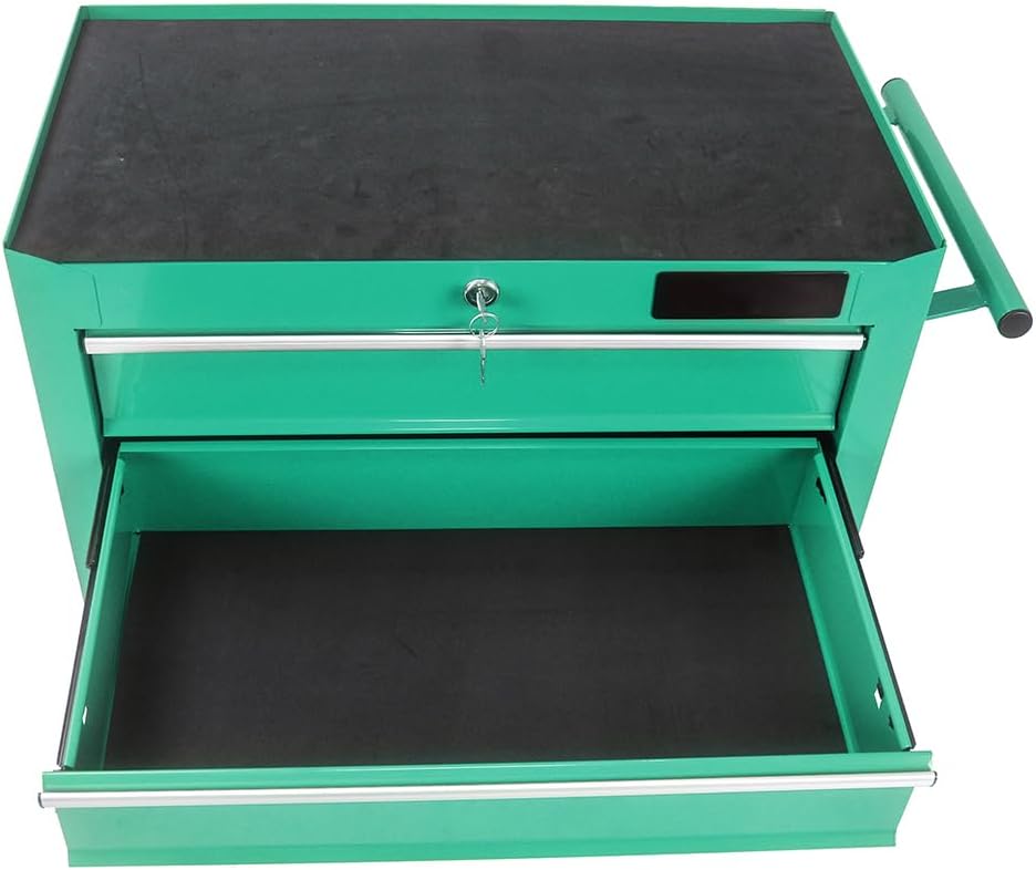 Rolling Tool Chest, 5-Drawer Rolling Tool Box with Interlock System and Wheels for Garage, Warehouse, Workshop, Repair Shop, Green Green