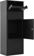 Heavy-Duty Parcel Mail Drop Box - Large, Lockable, Weatherproof Package Delivery Box for Home and Business, 10.5' x 15.5' x 41.3', Black, Ideal for Secure Express Mail Storage