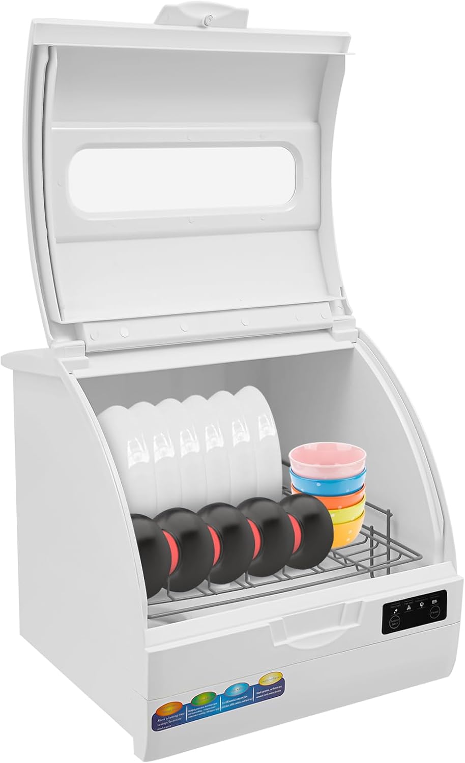 1200W Portable Countertop Dishwasher with 3 Washing Modes, 176℉ High-Temp, No Installation Needed, White Compact Dish Washing Machine for 12-18 Pieces of Cutlery