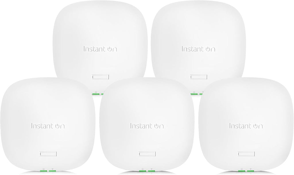 HPE Networking Instant On Access Point AP22 2x2 WiFi 6 Indoor Wireless Access Point (5 Pack) | Long Range, Secure, Smart Mesh Support | Power Source Not Included | US Model (R4W01A-5PACK)