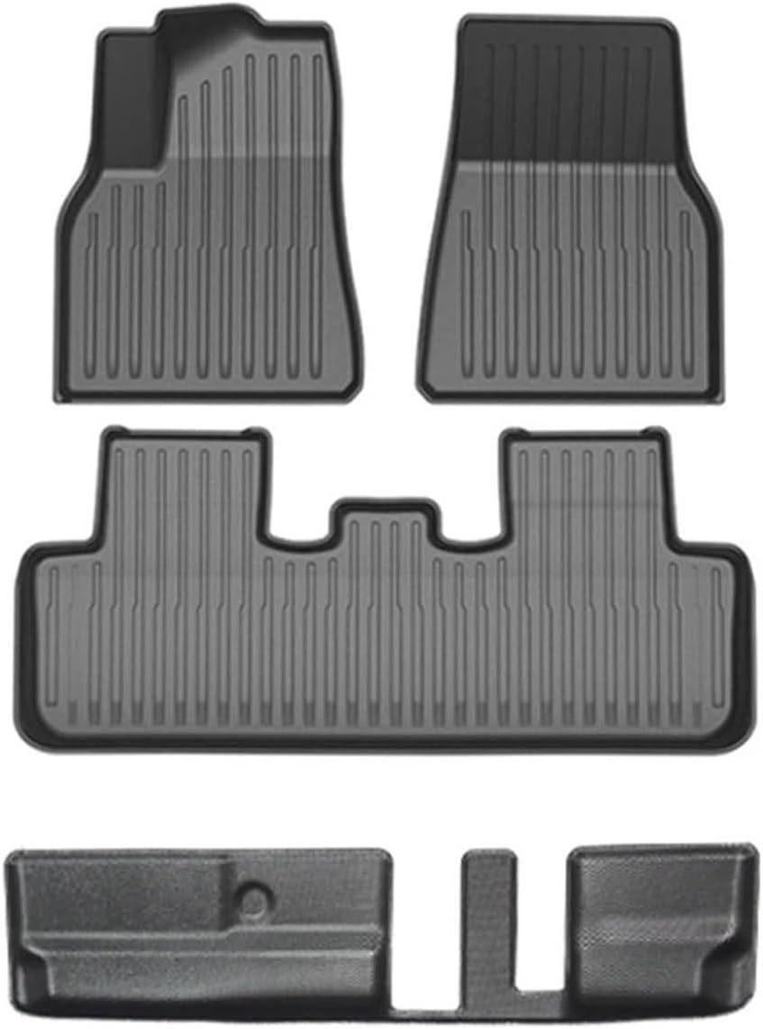 Compatible with Tesla Model Y 7 Seater and Model Y 5 Seat All Weather TPE Waterproof Anti-Slip Floor Mat Cargo Liner 2020-2023 Accessories(Y-7-Seat FL-4-LHD)