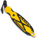 Klever XChange Box Cutter, Klever Kutter Package Opener Wide Cut Head, Ergonomic Soft Touch Handle Utility Knife, Cuts Thicker Substrates, Boxes, Film, Tape and More, Yellow, 10 Pack (KCJ-XC-30Y)