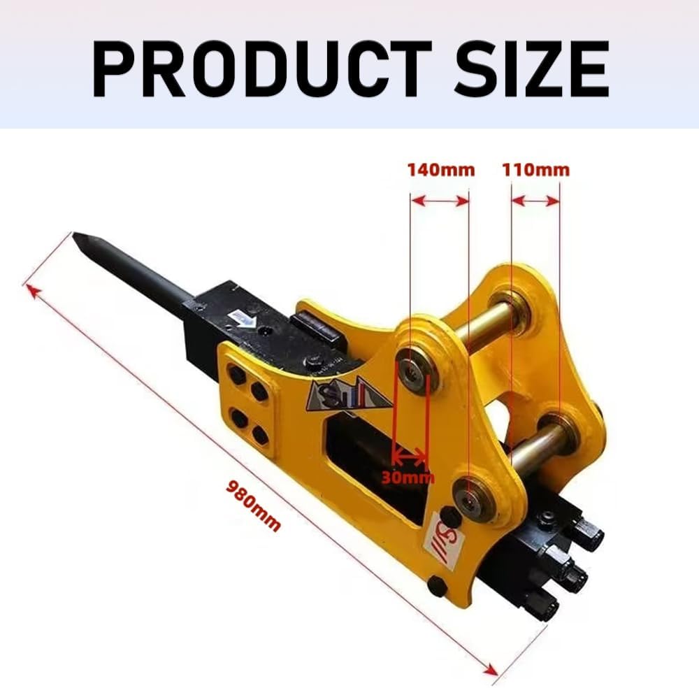 Mini Excavator Hydraulic Hammer Breaker Attachment with Nitrogen Toolbox，Small Digger for .08-3.5 ton Concrete Breaker Attachment Drilling Tool (3)