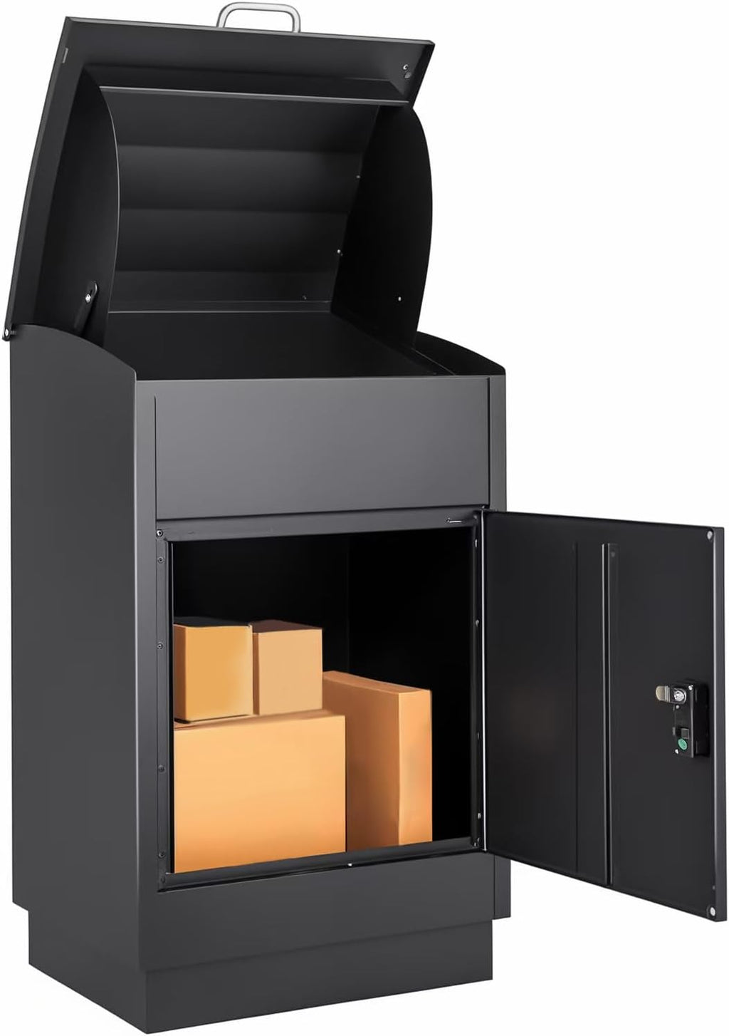 Large Outdoor Package Delivery Box, Heavy-Duty Metal Parcel Drop Box, Waterproof & Anti-Theft, Secure Lockable Mailbox for Porch, Curbside & Business Use