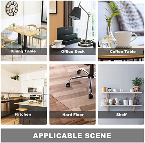 Round Clear Chair Floor Protector, Heavy Duty Waterproof Anti-Slip Carpet Mat, 1.5mm Thick Carpet Mat, Transparent Pads for Furniture Protection