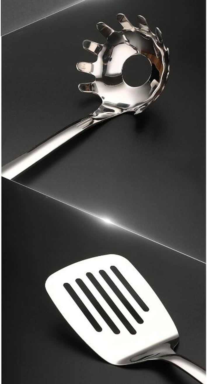 Cookware Dining Kitchen Tools Gadgets 6 Pieces Sets Spoons for Cooking Spatulas 304 Stainless Steel Cooking Utensils Spatulas Spoons