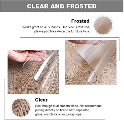 Round Clear Chair Floor Protector, Heavy Duty Waterproof Anti-Slip Carpet Mat, 1.5mm Thick Carpet Mat, Transparent Pads for Furniture Protection
