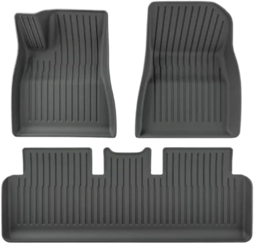 Compatible with Tesla Model 3 Highland 2024 2023 TPE Floor Mats All Weather Waterproof Anti-Slip Front Rear Cargo Liner Trunk Mat(Yellow)