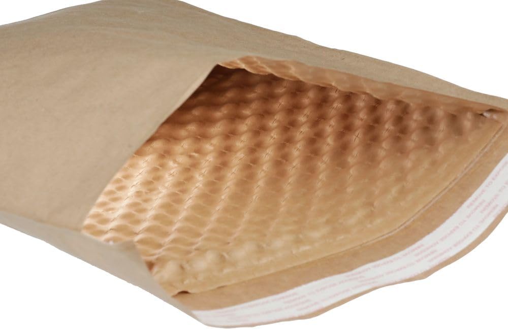 Bubble Wrap Paper Bubble Mailers, 0-6'x10', 400 Cushioned Envelopes Per Case, Up to 35% Recycled Content, Self-Sealing, Curbside Recyclable, Brown