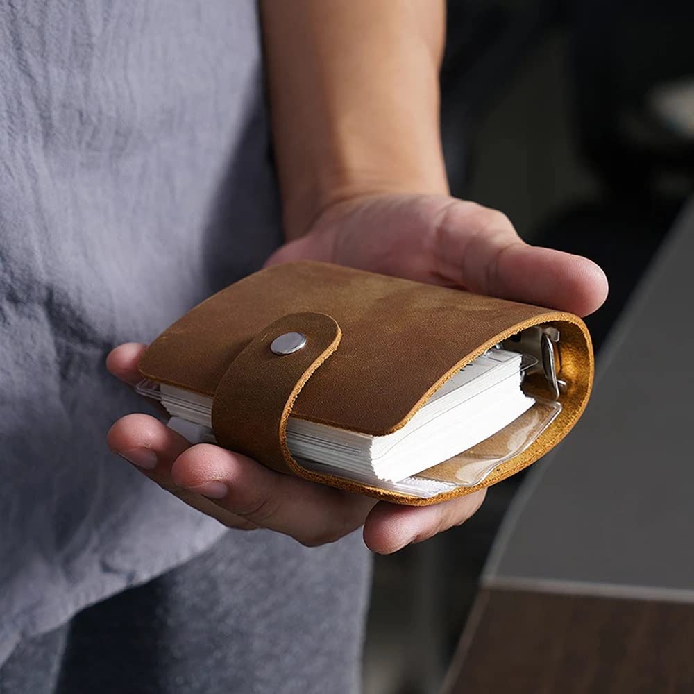 YMGSCC Small Leather Notebook Binder Storage Box Portable Diary Notepad Office Stationery Gift