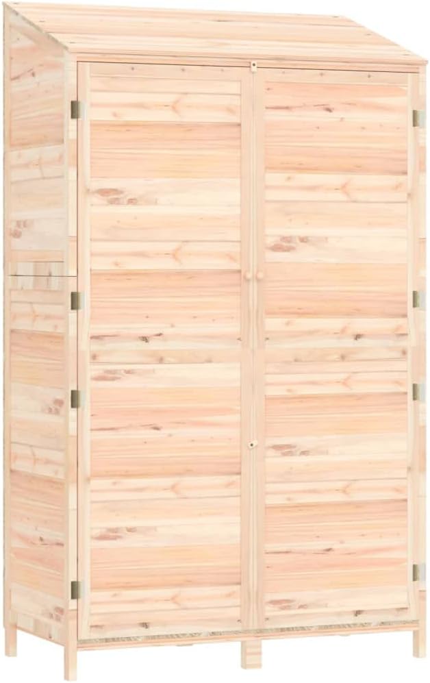 Wooden Garden Storage Shed, Solid Wood Fir Outdoor Storage Cabinet, Garden Wood Tool Shed, Outside Wooden Shed Organizer for Yard, Patio, Deck and Porch, 40.2'x20.5'x68.7'