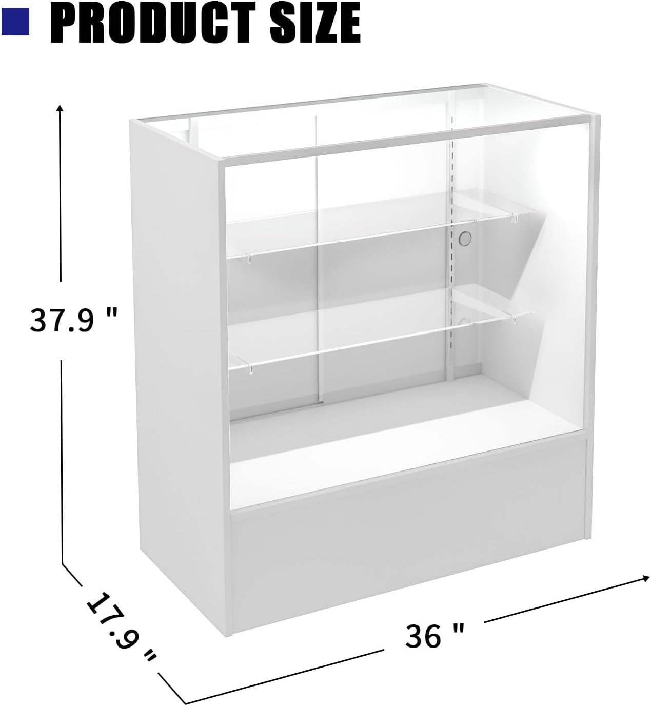 36' W x 18' D x 38' H - Reatil Display Case, Full Vision Display case with LED Llights