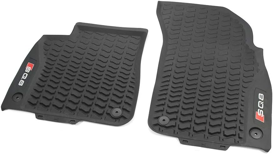 Audi 4M8061221A041 Rubber Floor Mats 2 x Rubber Mats Front All-Weather Mats Black/Red with SQ8 Lettering