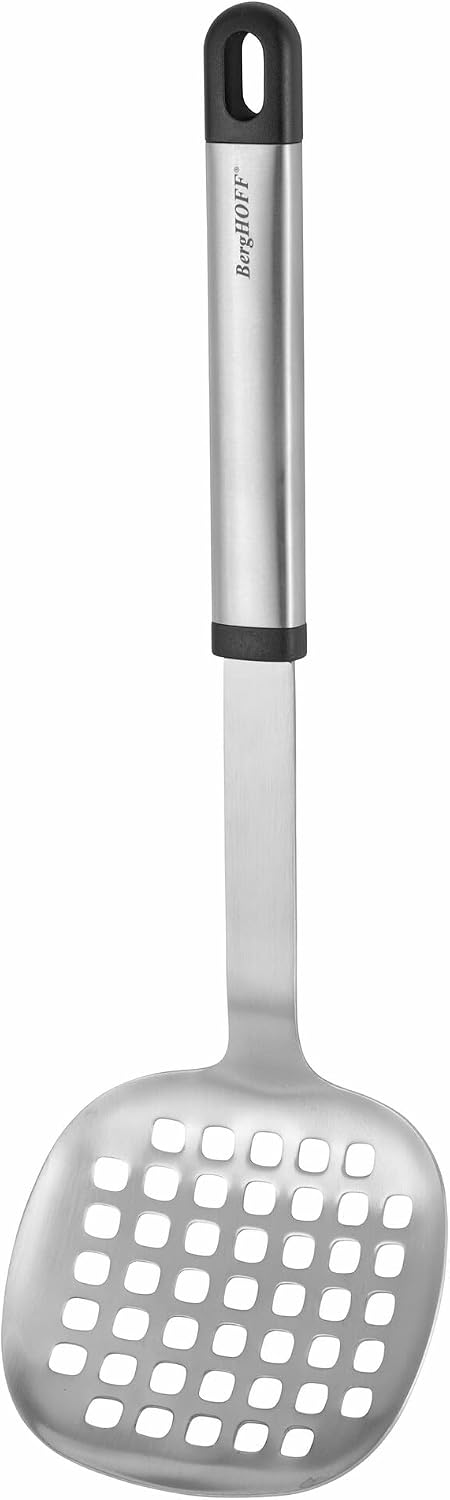 Berghoff Essentials Stainless Steel 8Pc Kitchen Utensil Set, Revolving Wall Rack, Storage Stand, Ergonomically Designed Hollow Handle with Hanging Loop